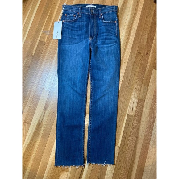 NWT GRLFRND The Reed High Rise Slim Cropped Jeans Waist 25" - Picture 2 of 9